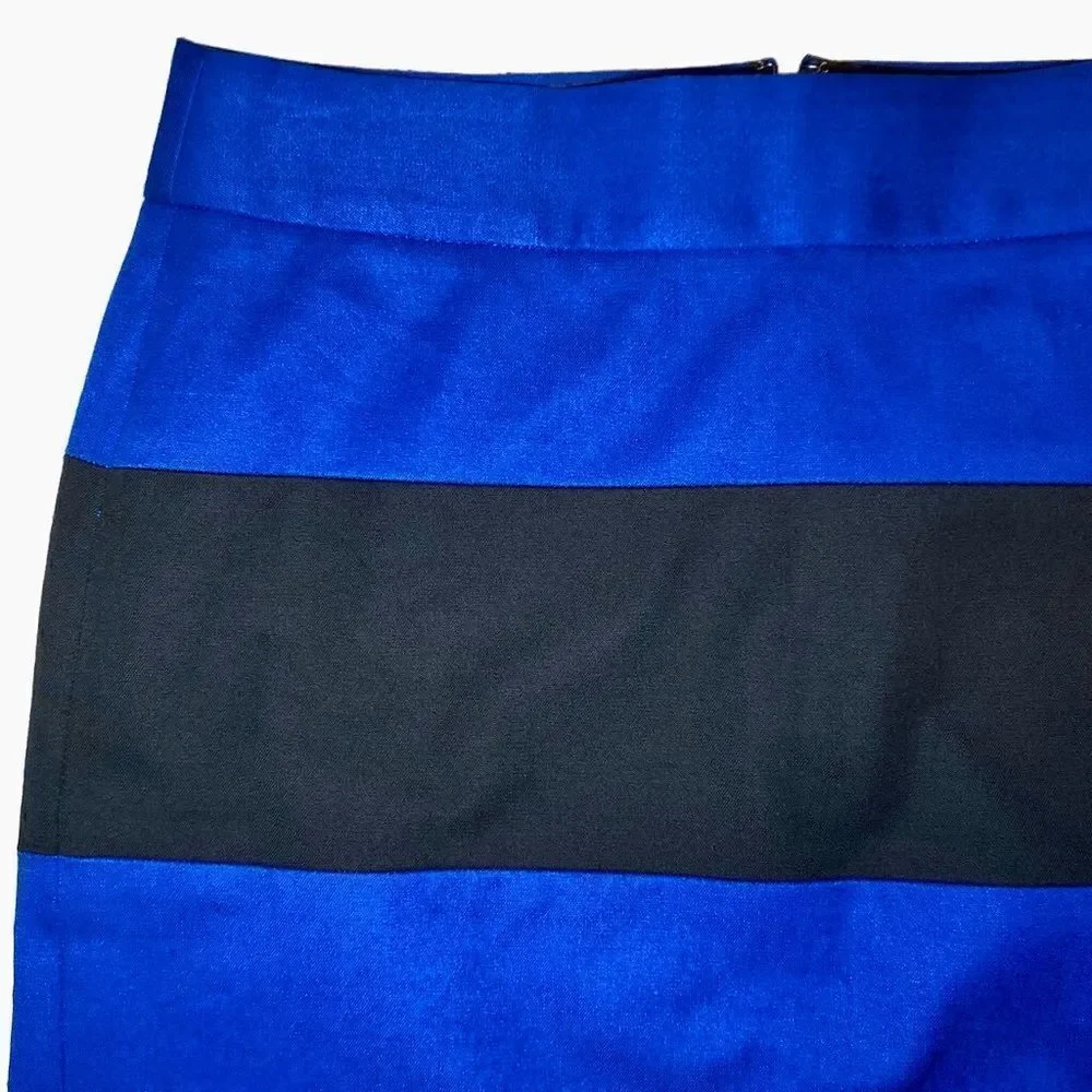 Banana Republic Sloan Rugby Stripe Pencil Skirt in Royal Blue/Black Women’s 6